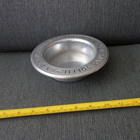 Wilton Columbia PA Pewter Plate -Un Diner Sans Vin Est Comme Un Jour Sans Soleil - Picture 5 of 9